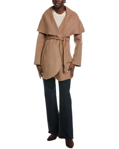 Tahari Marilyn Wool-blend Coat In Neutral