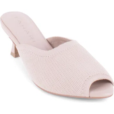 Tahari Maui Peep Toe Kitten Heel Slide Sandal In Pink
