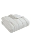 Tahari Mellie Stitch Stripe 3-piece Comforter Set In White/pumice Stone