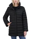 Tahari Women's Shine Collared Packable Puffer Coat In Noir