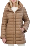 Tahari Melody Quilted Puffer Coat In Brown