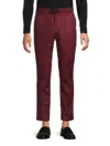 Tahari Men's Slim Fit Velvet Dress Pants In Burgundy