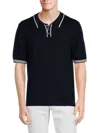 Tahari Men's Tipped Sweater Polo In Navy Ivory