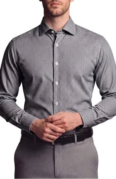 Tahari Micro Checked Dress Shirt In Gray