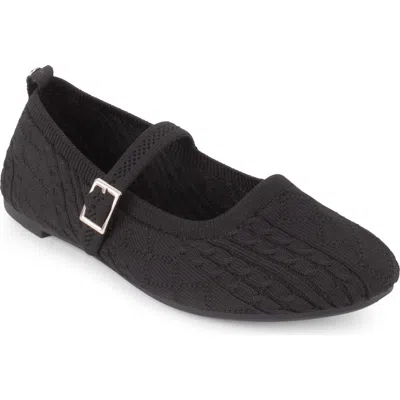 Tahari Montpellier Mary Jane Flat In Black