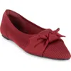 Tahari Montserrat Pointed Toe Flat In Red
