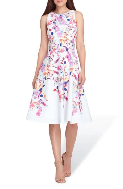Tahari Print Faille Fit & Flare Dress