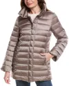 Tahari Puffer Coat In Brown