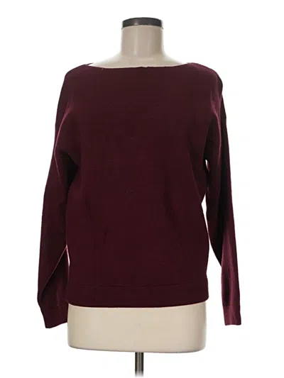 Pre-owned Tahari Pullover Sweater In Burgundy