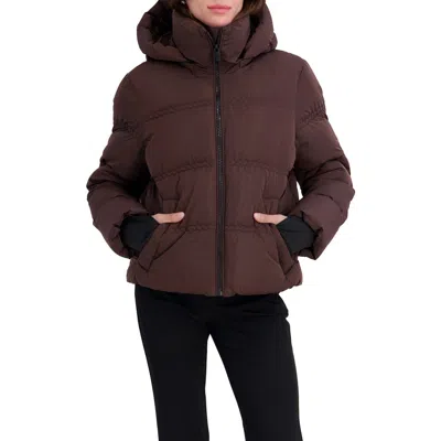 Tahari Remi Water Resistant Puffer Jacket In Burgundy
