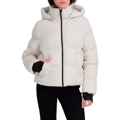 Tahari Remi Water Resistant Puffer Jacket In White