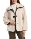 Tahari Reversible Kai Faux Fur Coat In Neutral