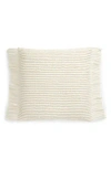 Tahari Rib Fringe Accent Pillow In White