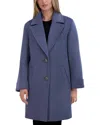 Tahari Sandra Oversize Wool Blend Coat In Blue Velvet