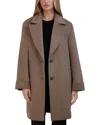 Tahari Sandra Oversize Wool Blend Coat In Mink