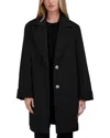Tahari Sandra Oversize Wool Blend Coat In Noir
