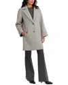 Tahari Sandra Medium Wool-blend Coat In Gray