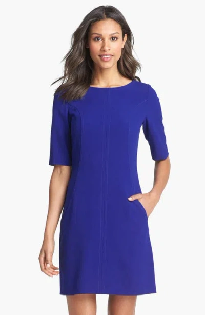 Tahari Seamed A-line Dress In Cobalt