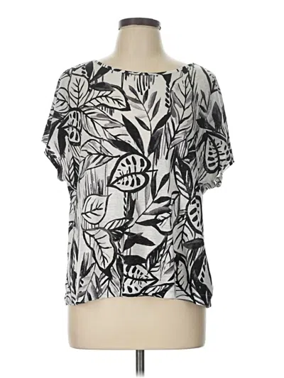 Pre-owned Tahari Short Sleeve Blouse In Black