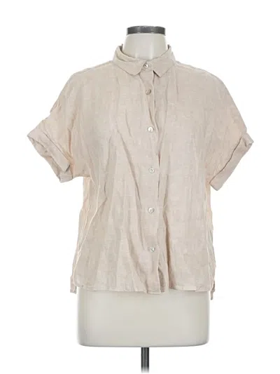 Pre-owned Tahari Short Sleeve Blouse In Brown