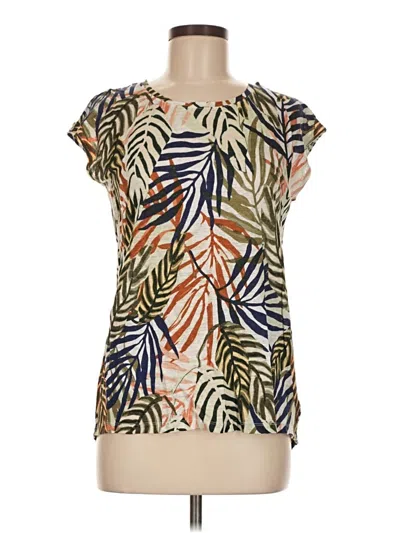 Pre-owned Tahari Short Sleeve Blouse In Brown