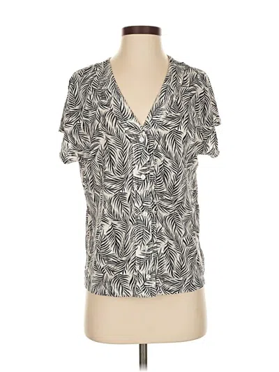 Pre-owned Tahari Short Sleeve Blouse In Gray