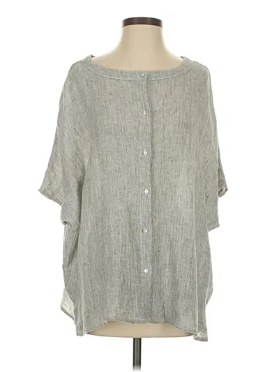 Pre-owned Tahari Short Sleeve Blouse In Gray