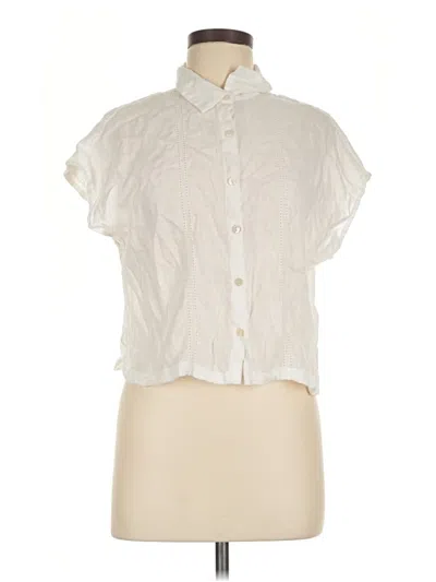 Pre-owned Tahari Short Sleeve Blouse In Ivory