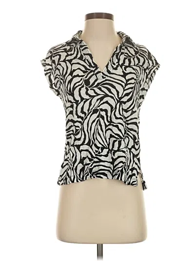 Pre-owned Tahari Short Sleeve Blouse In Ivory