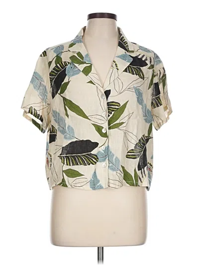 Pre-owned Tahari Short Sleeve Blouse In Ivory