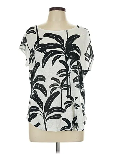 Pre-owned Tahari Short Sleeve Blouse In Ivory