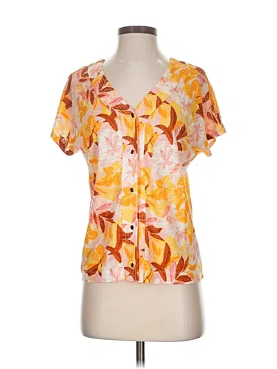 Pre-owned Tahari Short Sleeve Blouse In Orange