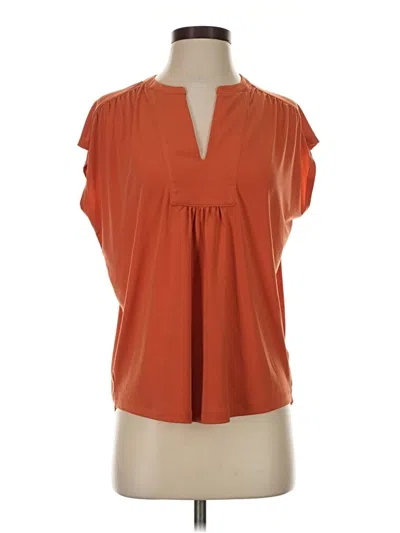 Pre-owned Tahari Short Sleeve Blouse In Orange