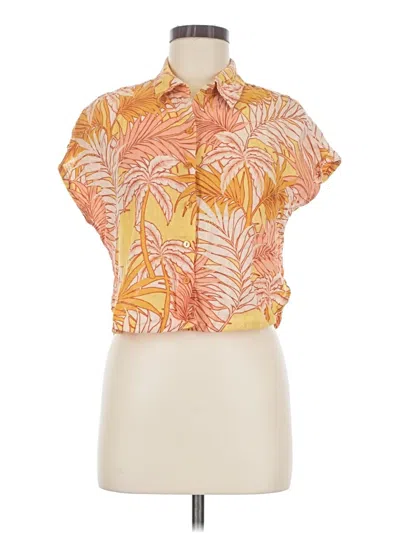 Pre-owned Tahari Short Sleeve Blouse In Orange