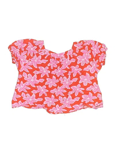 Pre-owned Tahari Kids' Short Sleeve Blouse In Pink