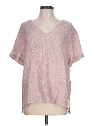 Pre-owned Tahari Short Sleeve Blouse In Pink