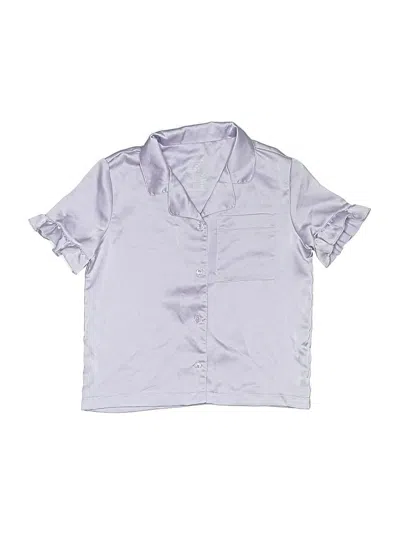Pre-owned Tahari Kids' Short Sleeve Blouse In Silver