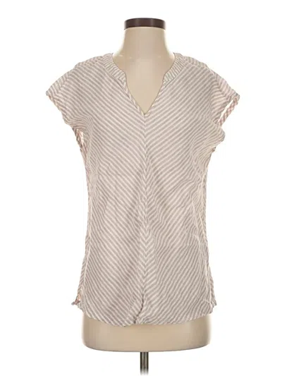 Pre-owned Tahari Short Sleeve Blouse In Silver