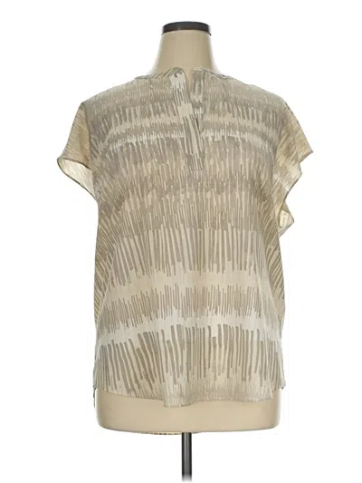 Pre-owned Tahari Short Sleeve Blouse In Tan