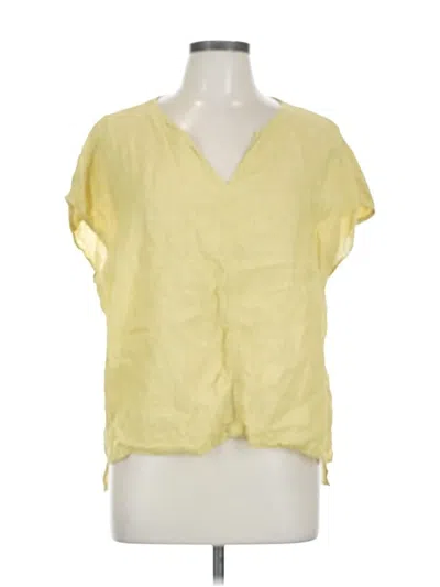 Pre-owned Tahari Short Sleeve Blouse In Yellow