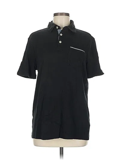 Pre-owned Tahari Short Sleeve Button Down Shirt In Black