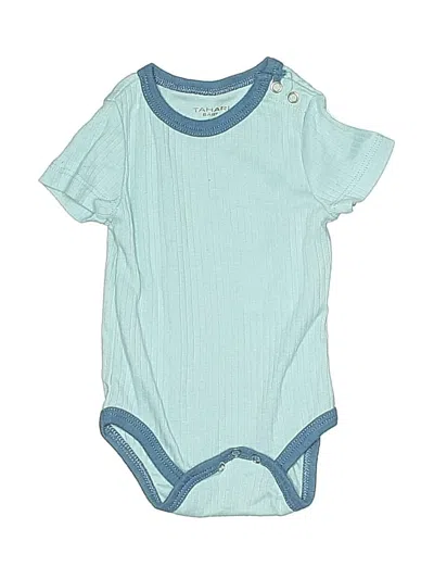Pre-owned Tahari Babies' Short Sleeve Onesie In Blue