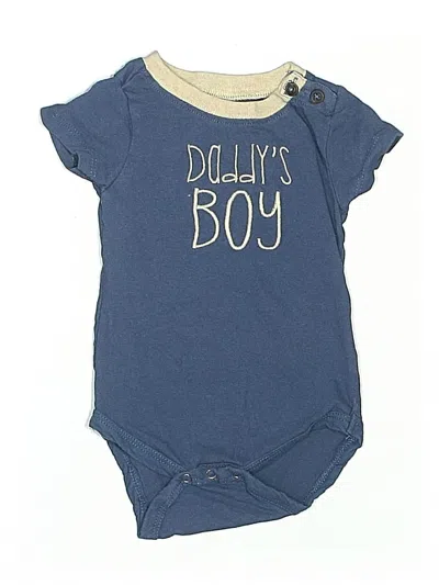 Pre-owned Tahari Babies' Short Sleeve Onesie In Blue