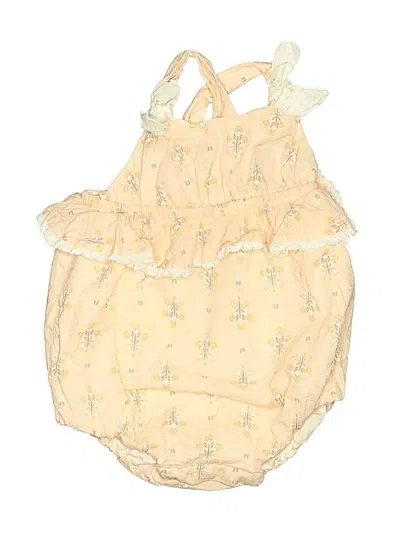 Pre-owned Tahari Babies' Short Sleeve Onesie In Yellow