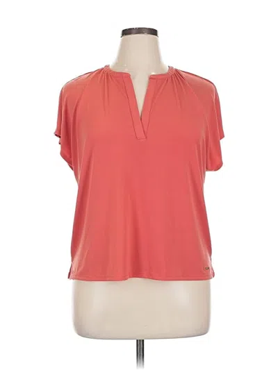 Pre-owned Tahari Short Sleeve T-shirt In Orange
