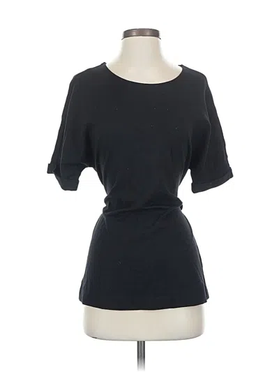 Pre-owned Tahari Short Sleeve Top Black Boatneck Tops