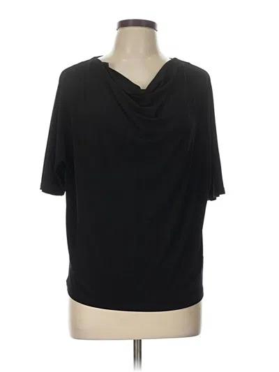 Pre-owned Tahari Short Sleeve Top Black Cowl Neck Tops