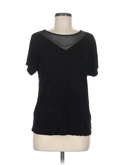 Pre-owned Tahari Short Sleeve Top Black Scoop Neck Tops