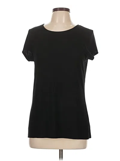 Pre-owned Tahari Short Sleeve Top Black Scoop Neck Tops