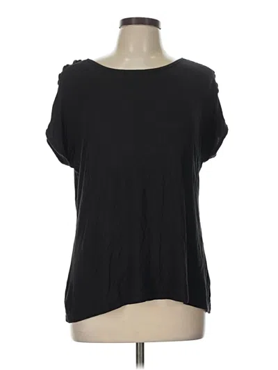 Pre-owned Tahari Short Sleeve Top Black Scoop Neck Tops